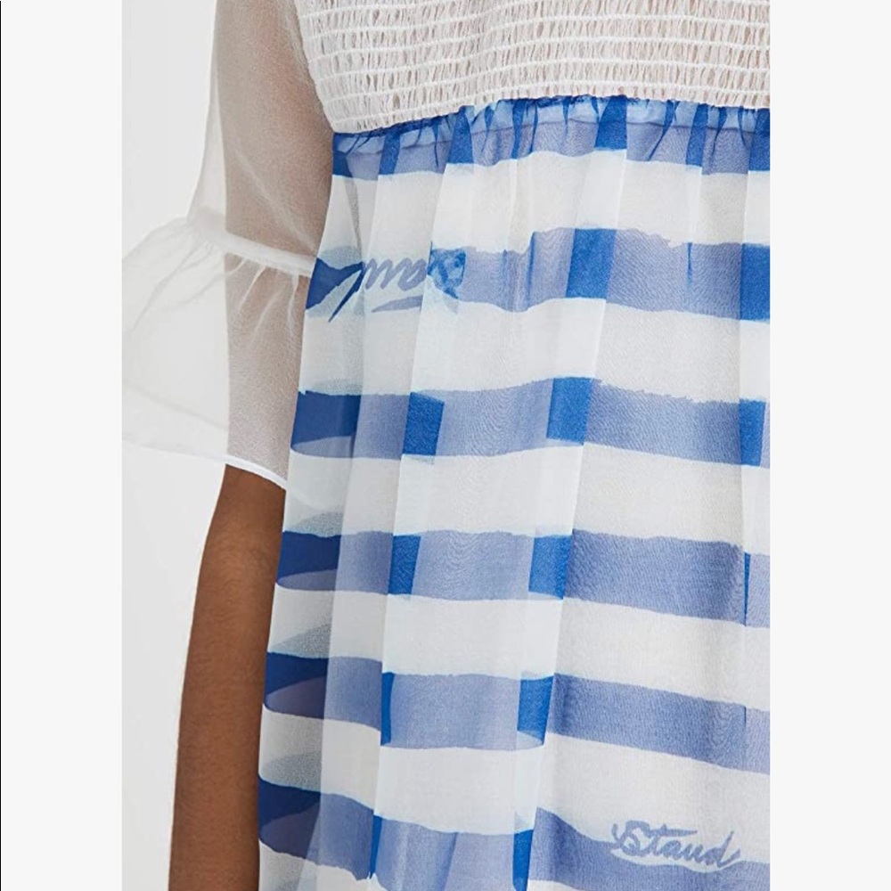 STAUD Women's Florence Dress blue and white stripe - Picture 3 of 4